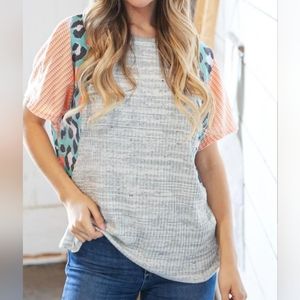 NWT'S- HAPTICS by Holly Harper -Mix & Match Gray Knit Dolman Top - Various Sizes